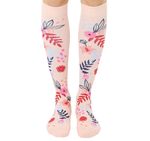 Floral compression socks