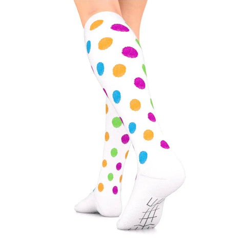 Multi-colour Polka dots compression socks 20-30mmHg